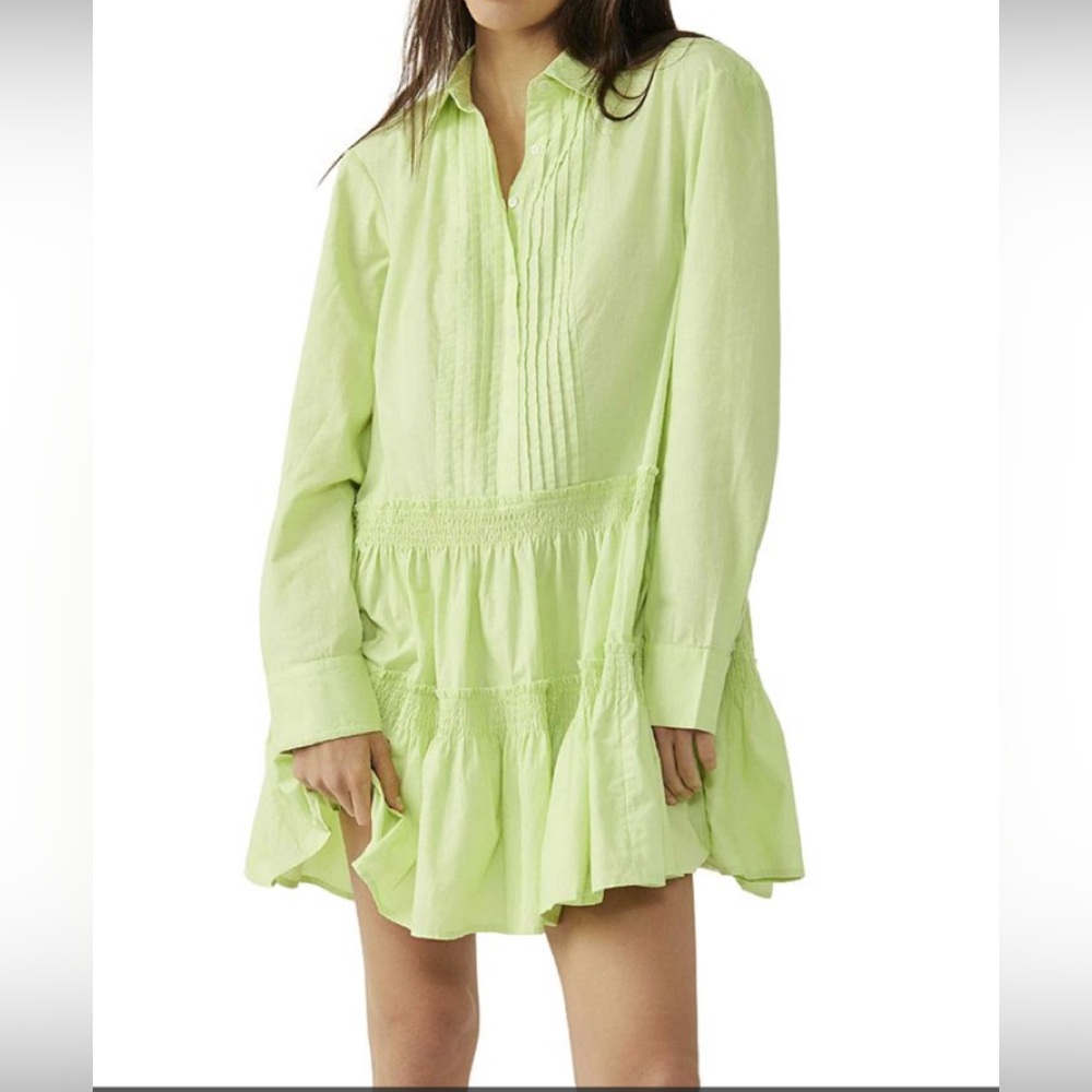 Free People Lime Long Sleeve Dress